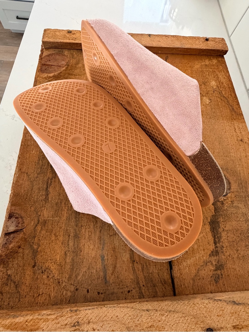 Women’s adidas Pink Suede Slide Slippers - Picture 3 of 5